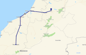 Map Marrakech to Fez by train